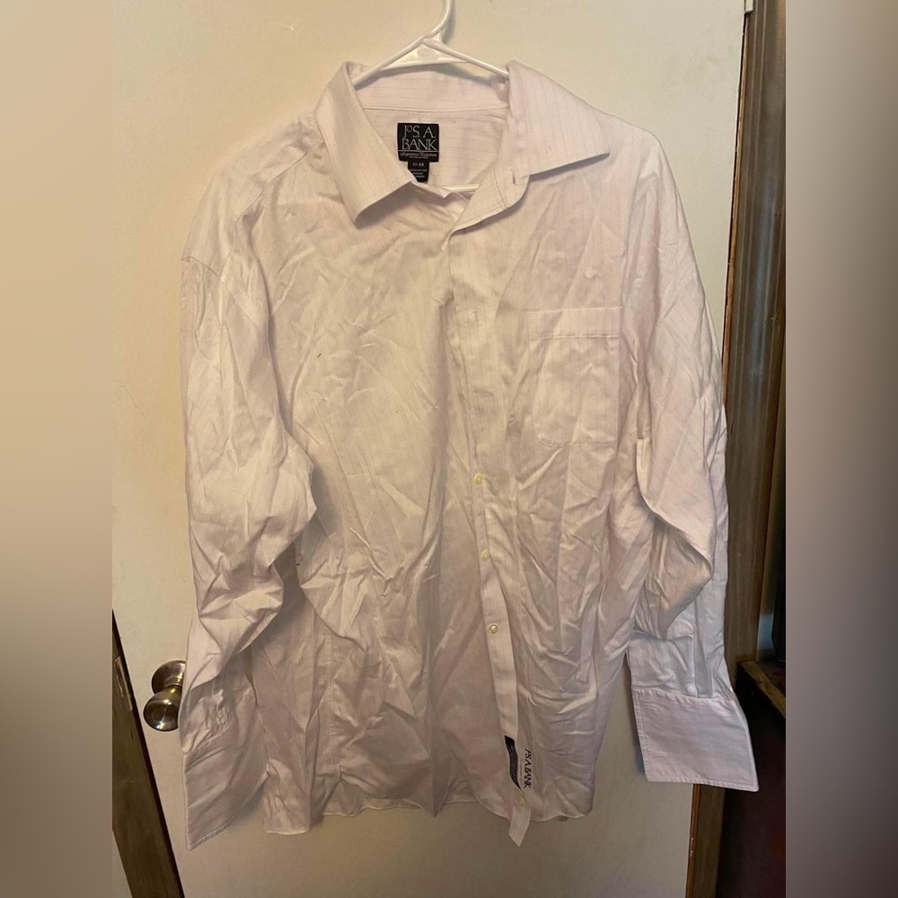 Jos. A. Bank White Pinstripe Dress Shirt